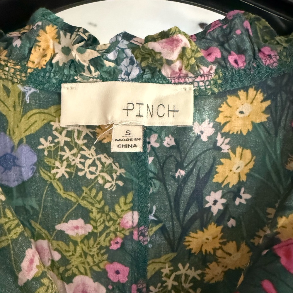 Pinch Green Floral Mini Dress with Multicolor Blooms - Picture 2 of 4
